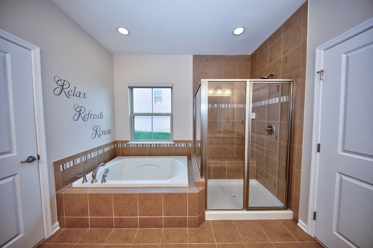 primary bathroom with soaking tub
